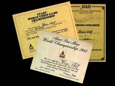 Drei Original-Urkunden aus der frühen WOLFSOFT- und Atari-Geschichte